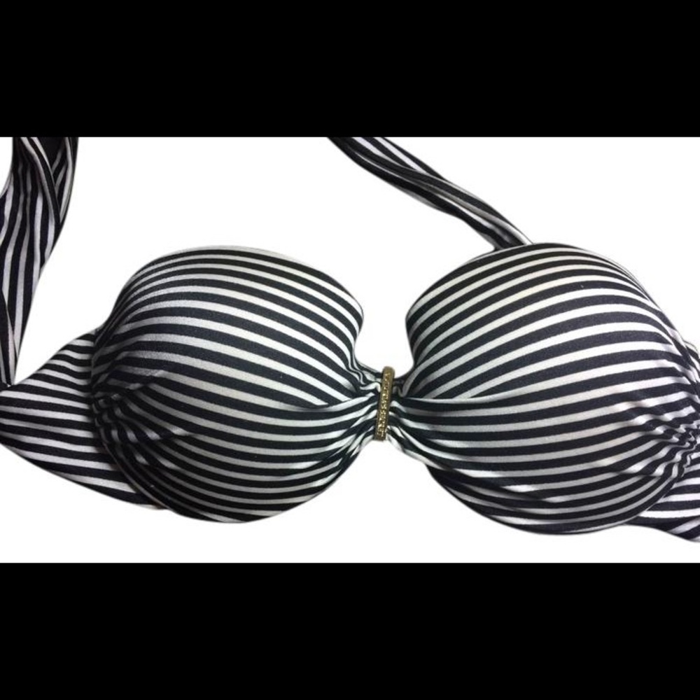 Victoria’s Secret Black & White striped bikini top